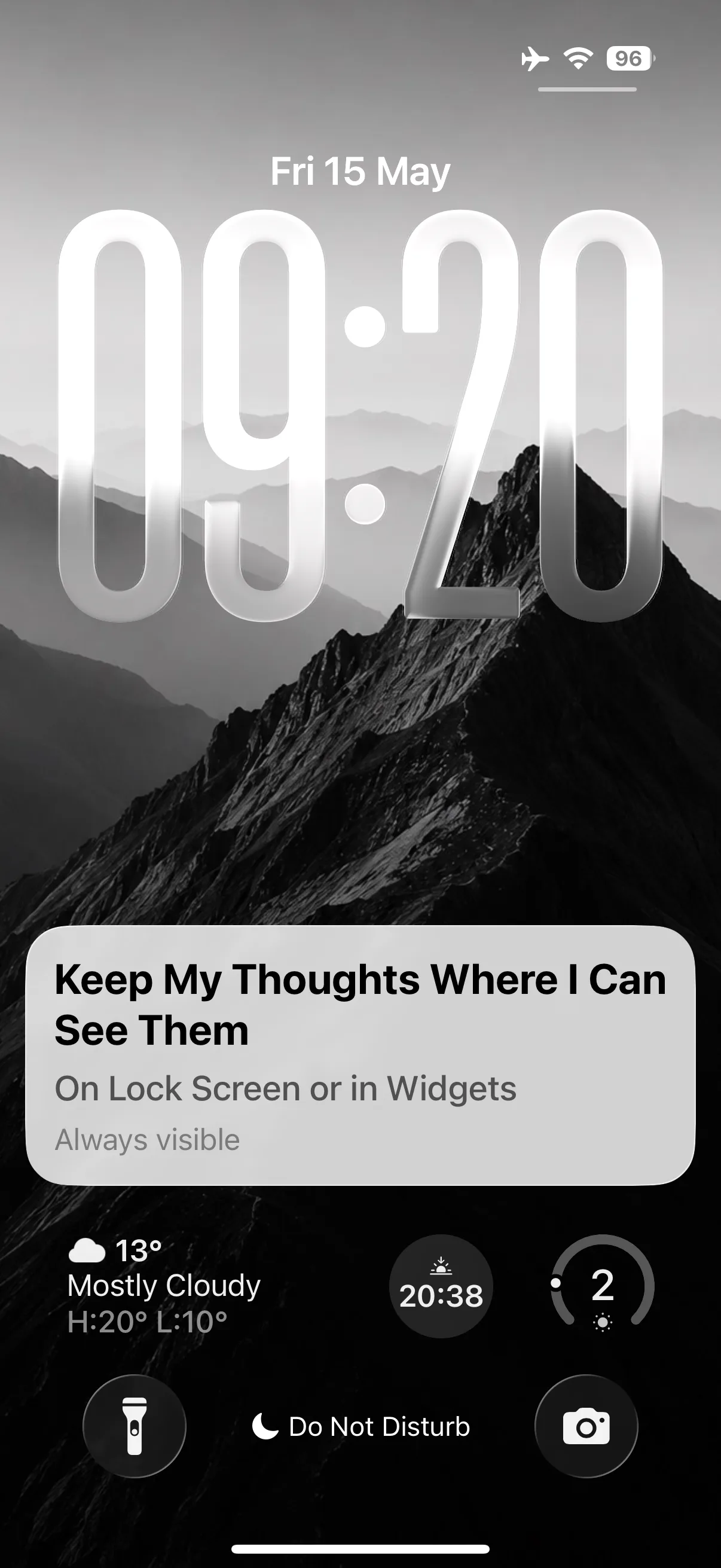 On My Mind on the iPhone Lock Screen with light Live Activity