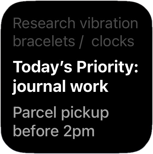 Small black On My Mind Home Screen widget