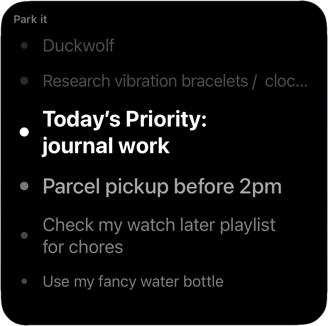 Large black On My Mind Home Screen widget